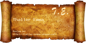 Thaller Emma névjegykártya